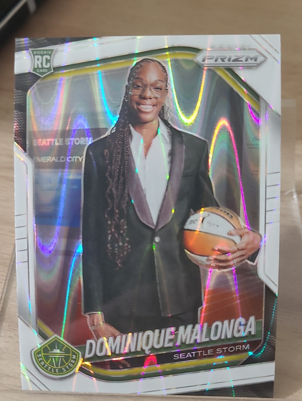 Dominique Malonga Seattle Storm Prizm Rookie Card -2025 White Seismic Prizm